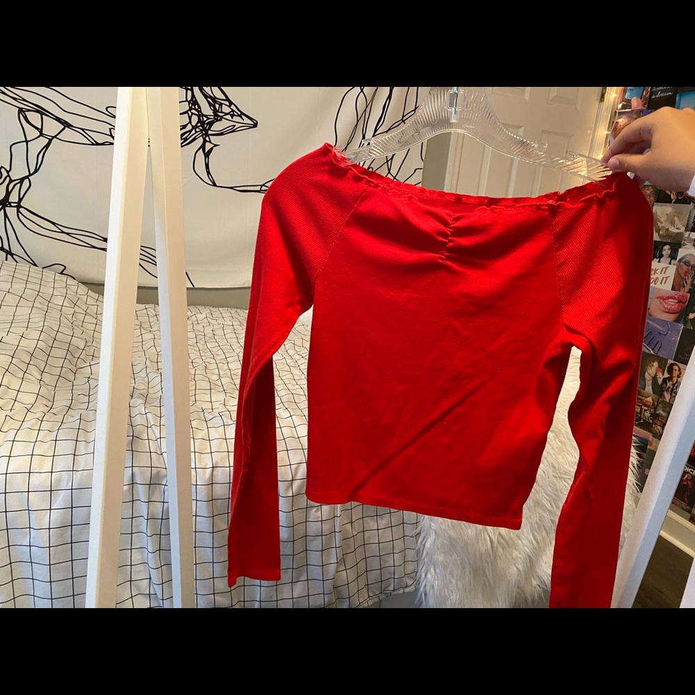 Red Crop top